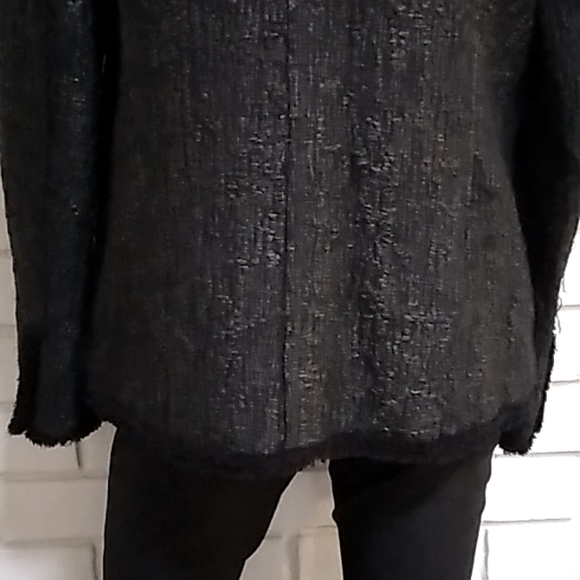 Zara Woman Black/Gray Distressed 4 Pocket Top Hook Lined Jacket. Sz Large. NWT - Picture 10 of 16